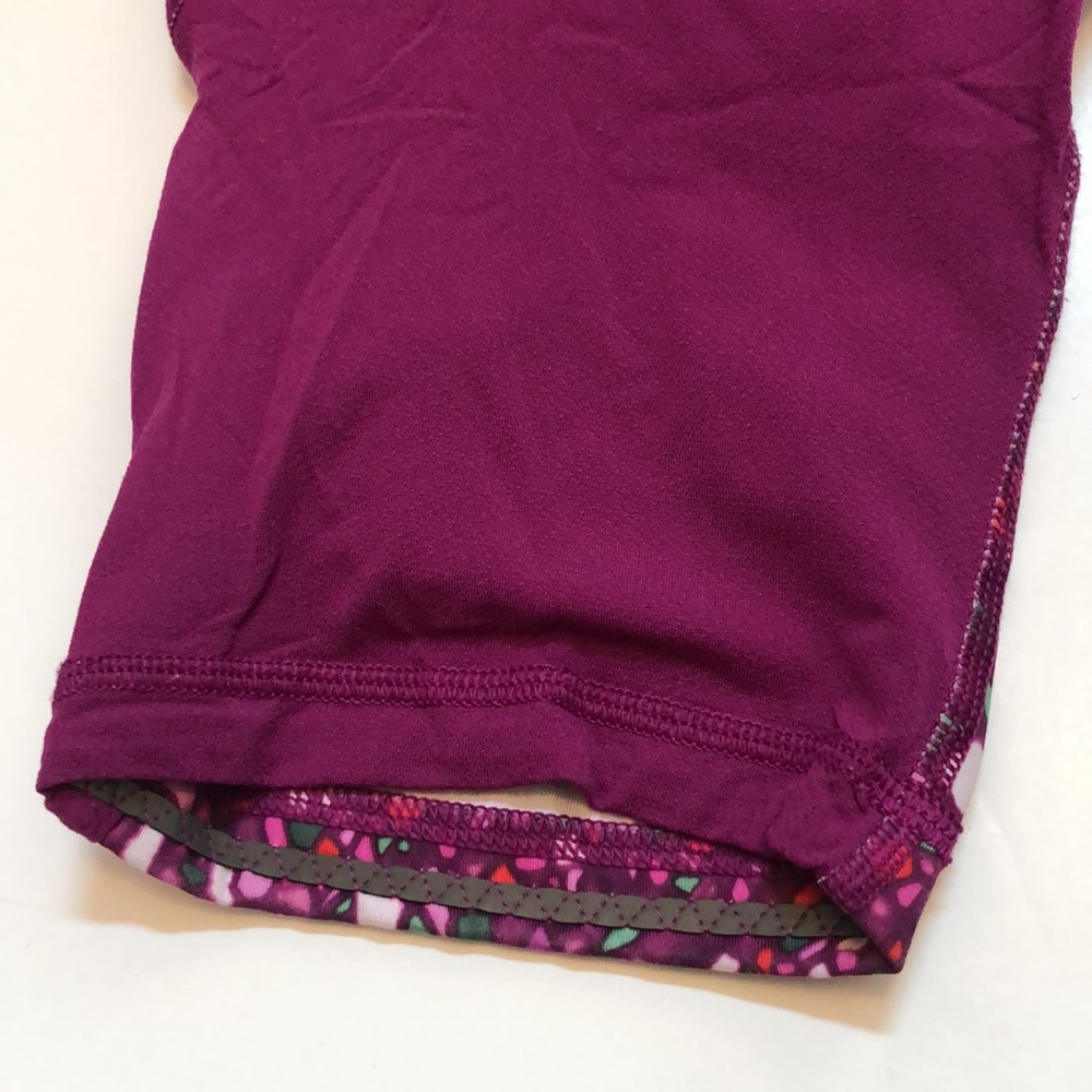 Lululemon Crop Size 10 Real Quick Crop Paradise Camo Multi Regal Plum - Picture 11 of 15